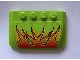 Lego Wedge 4 x 6 x 2/3 Triple Curved with Flames on Lime Background Pattern (Sticker) - Set 8141 / Lime