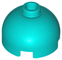 Lego Brick, Round 2 x 2 Dome Top / Dark Turquoise