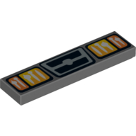Lego Tile 1 x 4 with Vehicle Square Headlights, Indicators and Grill Print
