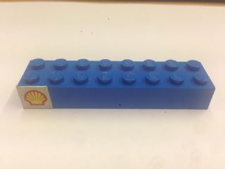 Lego Brick 2 x 8 with Shell Logo Pattern Model Left Side (Sticker) - Set 392-1
