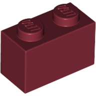 Lego Brick 1 x 2 / Dark Red