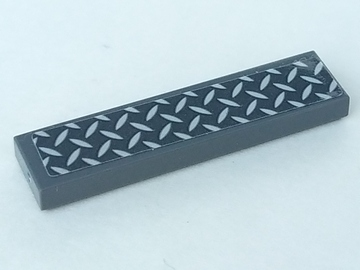 Lego Tile 1 x 4 with Tread Plate Pattern (Sticker) - Set 75927 / Dark Bluish Gray
