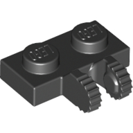 Lego Hinge Plate 1 x 2 Locking with 2 Fingers on Side, 9 Teeth / Black