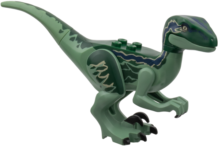 Lego Dinosaur Raptor / Velociraptor with Dark Green Back and Dark Blue Markings (Jurassic World Blue)