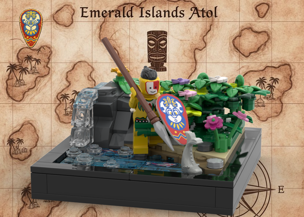 Lego Little River Corner - Mini Waterfall & Foliage Techniques