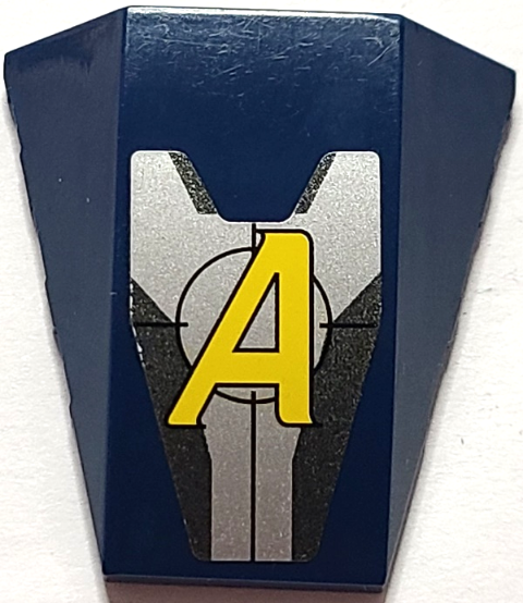 Lego Wedge 4 x 4 Triple Curved No Studs with Agents Logo Pattern (Sticker) - Set 8968