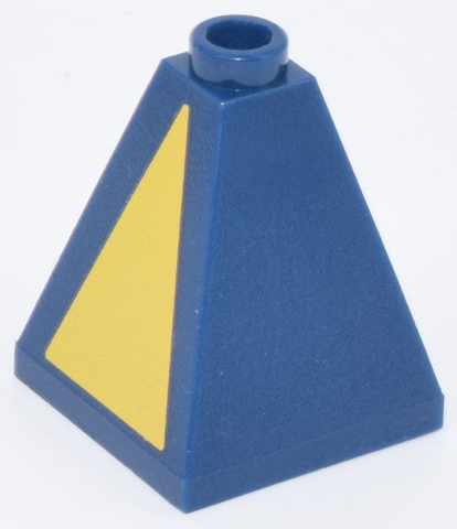 Lego Slope 75 2 x 2 x 2 Quadruple Convex with Yellow Triangle on One Side Pattern