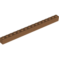 Lego Brick 1 x 16 / Medium Nougat