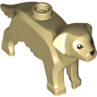 Lego Animal, Dog, with Eyes and Nose Print / Tan