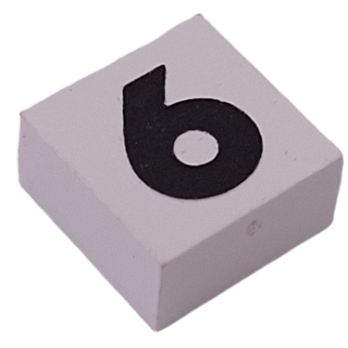 Lego Modulex Tile 2 x 2 with Black '6/9' Print, Internal Supports