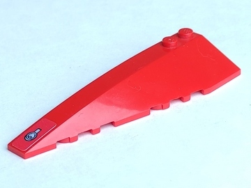 Lego Wedge 10 x 3 Left with Silver Ring Latch Pattern (Sticker) - Set 8156