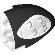 Lego Technic Panel Round Corner 5 x 3 x 2 Left with Black headlight Print