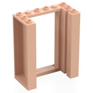 Lego Door Frame 3 x 6 x 6 with Inside Grooves / Light Nougat