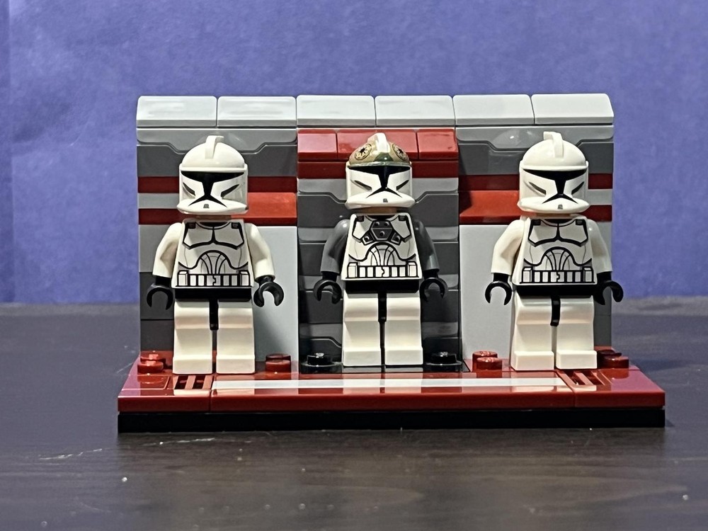 Lego Republic themed minifigure display stand