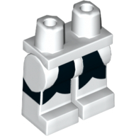 Lego Hips and White Legs with Black Orca Print / White