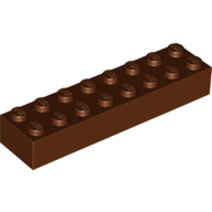 Lego Brick 2 x 8 / Reddish Brown
