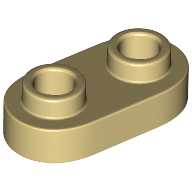 Lego Plate Special 1 x 2 Rounded with 2 Open Studs / Tan