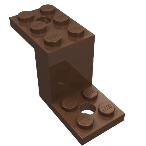Lego Bracket 5 x 2 x 2 1/3 with Holes, Smooth Bottom / Brown