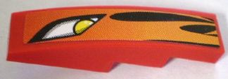 Lego Slope, Curved 4 x 1 with Headlight and Flames Pattern, Model Right (Sticker) - Set 8898