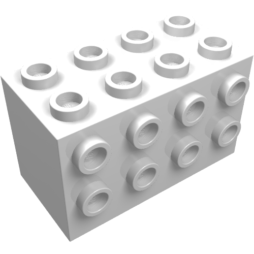 Lego Brick Special 2 x 4 x 2 with Studs on Sides / White