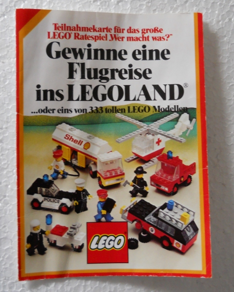 Lego 1978 Insert - Promotion 'Gewinne eine Flugreise ins LEGOLAND' (99412-D)