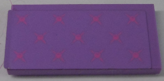 Lego Tile 2 x 4 with Magenta Stars Pattern (Sticker) - Set 41055