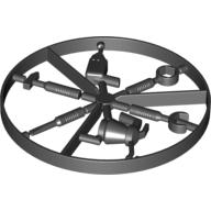 Lego Tool Wheel [Set of 6 On Sprue] / Dark Gray