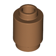 Lego Brick Round 1 x 1 Open Stud / Medium Nougat
