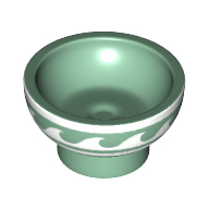 Lego Equipment Dish / Bowl with White Waves Print / Sand Green