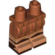 Lego Hips with Dark Orange Legs and Nougat Boots Pattern with Tan Straps, Dark Brown Sandals Print / Dark Orange