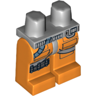 Lego Hips and Orange Legs with Rebel Pilot Flight Suit with Hose End Print / Light Bluish Gray