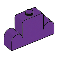 Lego Brick Curved 1 x 4 x 2 Centre Stud Top / Purple