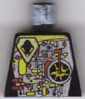 Lego Torso Space UFO Circuitry with Red Lever, LEGO Logo on Back Pattern / Black