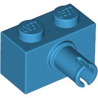 Lego Brick Special 1 x 2 with Pin - Bottom Stud Holder / Dark Azure