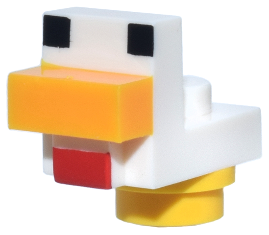 Lego Minecraft Chicken, Baby with Yellow Feet - Brick Built