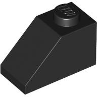 Lego Brick Sloped 45° 2 x 1 with Bottom Pin / Black