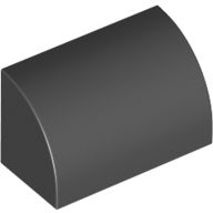 Lego Brick Curved 1 x 2 x 1 No Studs / Black