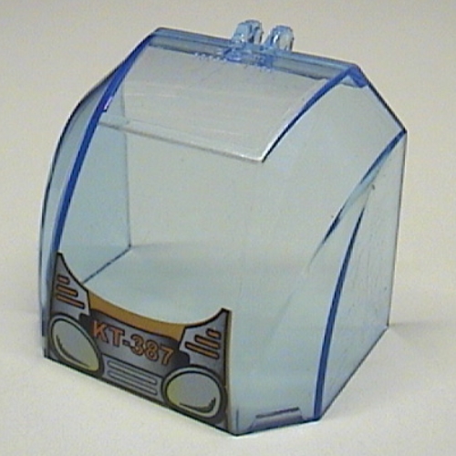 Lego Windscreen 4 x 6 x 4 Canopy with Hinge and Yellow Headlights Print