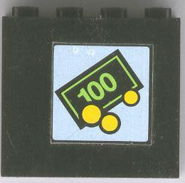 Lego Panel 1 x 4 x 3 - Solid Studs with Small Bill & Coins Pattern (Sticker) - Set 1490