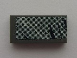 Lego Tile 1 x 2 with Dark Blue and Gray Swirl Pattern #2 (Sticker) - Set 8161 / Dark Bluish Gray