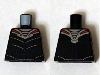 Lego Torso Armor Silver and Red with Blue Muscles Pattern (Black Manta) / Black