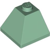 Lego Brick Sloped 45° 2 x 2 Double Convex / Sand Green