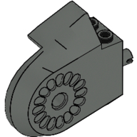 Lego Animal / Creature Body Part, Dinosaur Body Quarter with Pins [Plain] / Dark Gray