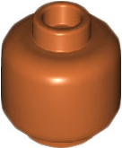 Lego Minifigure, Head (Plain) / Dark Orange