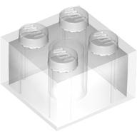 Lego Brick 2 x 2 without Inside Ridges / Trans-Clear