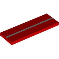 Lego Tile 2 x 6 with Silver Stripe Print