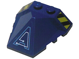 Lego Wedge 4 x 4 x 1 1/3 Pyramid Center with Stripes and Exo-Force Circuitry Right Pattern H (Stickers) - Set 7703