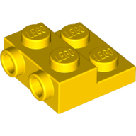 Lego Plate Special 2 x 2 x 2/3 with Two Studs On Side and Two Raised [Solid Anti-stud] / Yellow