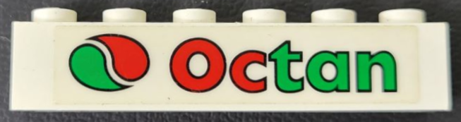 Lego Brick 1 x 6 with Octan Logo Pattern (Sticker) - Set 5563