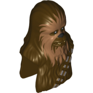 Lego Minifig Head Special, Wookiee with Dark Tan Face Fur and Teeth Print (Chewbacca) / Dark Brown